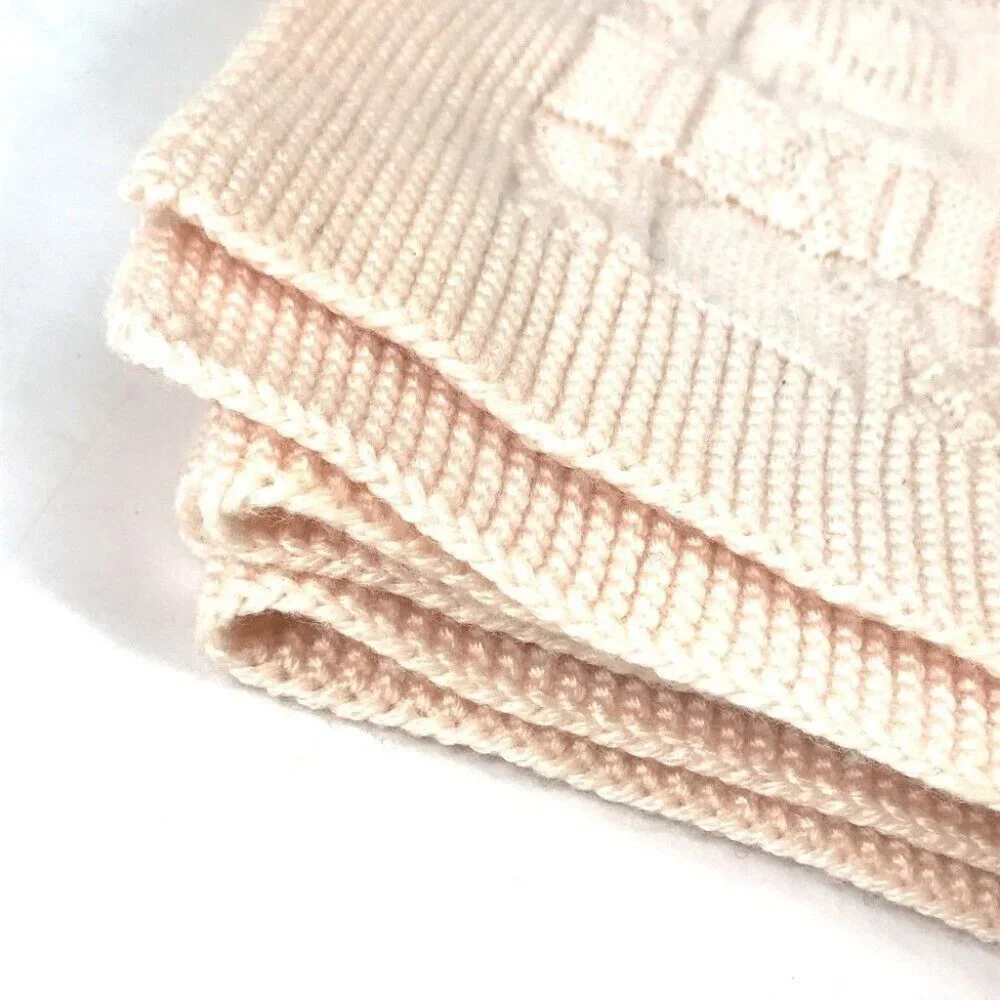 Auth Dior Cannage Scarf wool pink